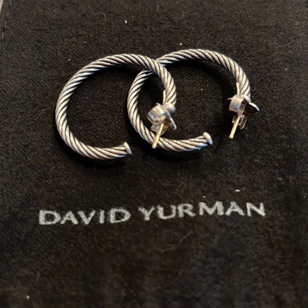 David Yurman medium hoops earrings.
